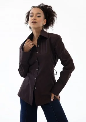 Isay - Brown slim fit shirt with pads
