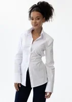 Isay - White slim fit shirt with pads