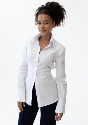 Isay - White slim fit shirt with pads