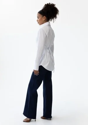 Isay - White slim fit shirt with pads