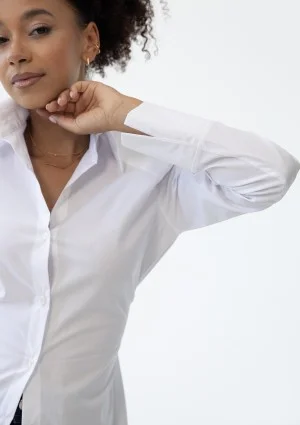Isay - White slim fit shirt with pads