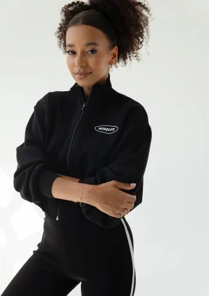 Relay - Short black zipped jumper