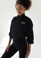 Relay - Krótka bluza rozpinana ze stójką Czarna