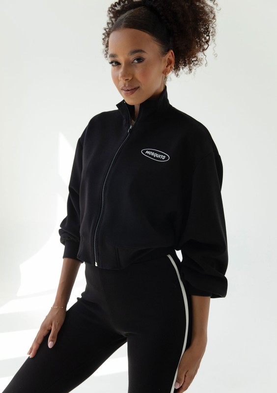 Relay - Short black zipped jumper