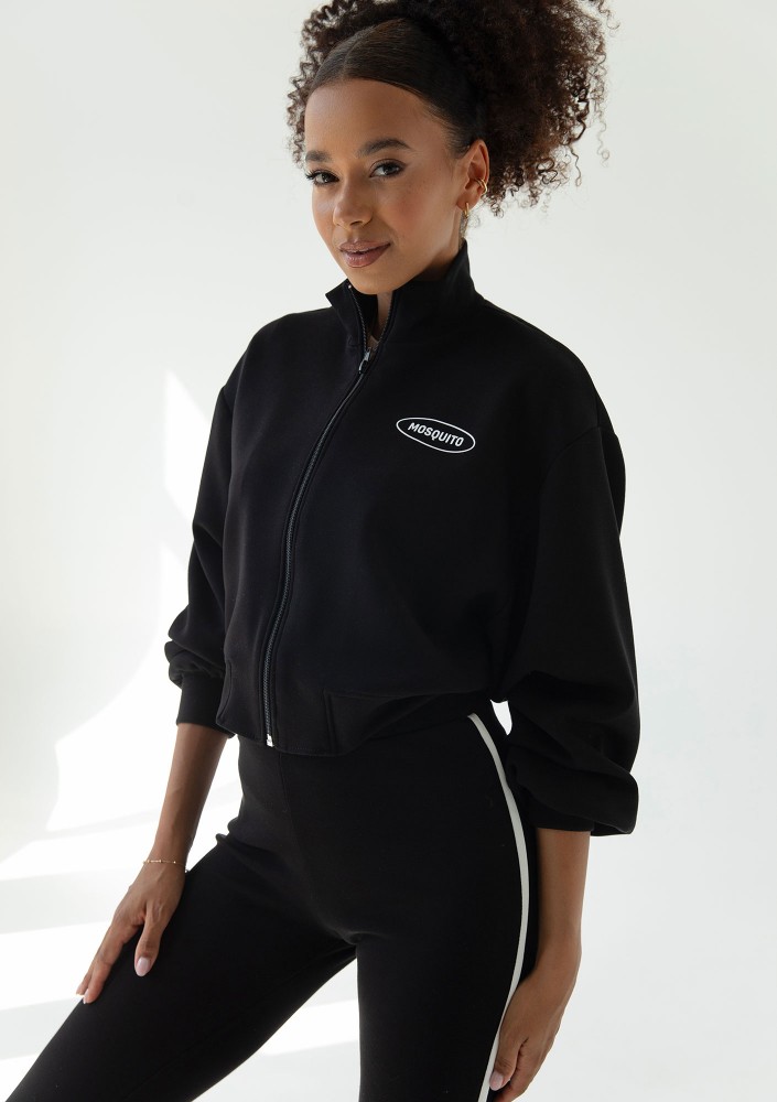 Relay - Short black zipped jumper