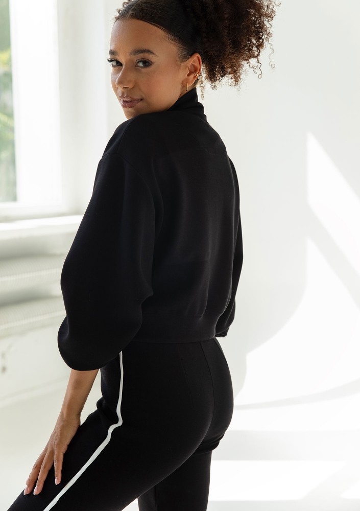 Relay - Short black zipped jumper