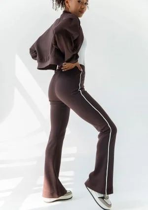 Relay - Short brown zipped jumper