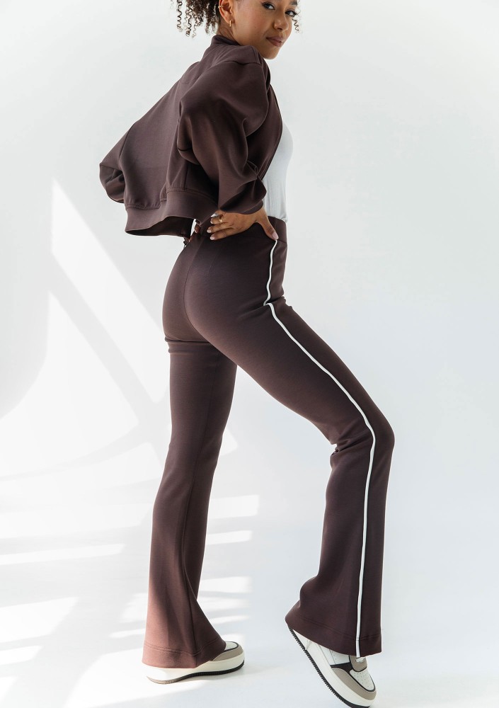 Relay - Short brown zipped jumper