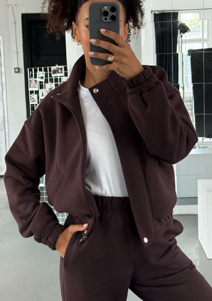 Tide - Rozpinana bluza bomberka Dark Chocolate