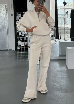 Tide - College'owa bluza z półgolfem i kieszenią Coconut