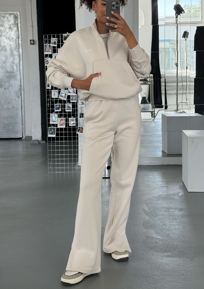 Tide - College'owa bluza z półgolfem i kieszenią Coconut