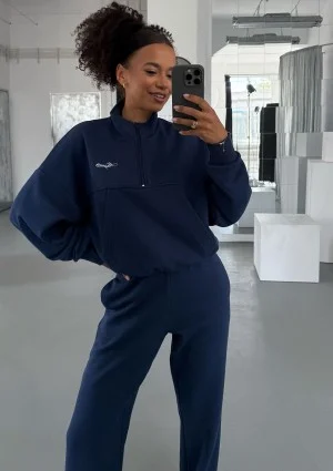 Tide - Navy blue zipped college jumper