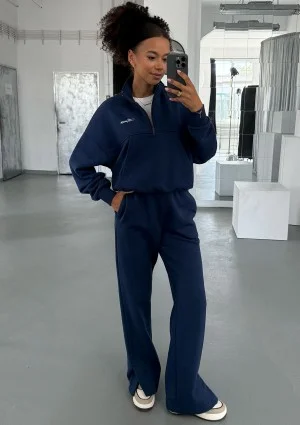 Tide - Navy blue zipped college jumper