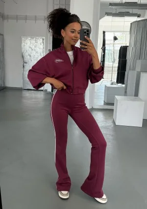 Relay - Short claret zipped jumper