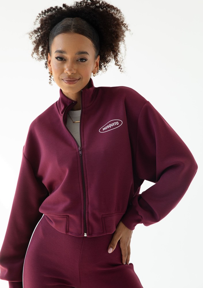 Relay - Short claret zipped jumper