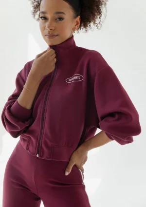 Relay - Short claret zipped jumper