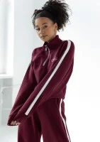 Sway - Bluza ze stójką i kontrastowym lampasem Bordowa