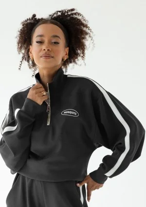 Sway - Bluza ze stójką i kontrastowym lampasem Czarna