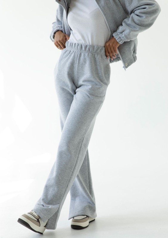 Tide - Spodnie z rozciętą nogawką Grey Melange