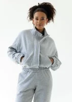 Tide - Melange grey zipped bomber jumper