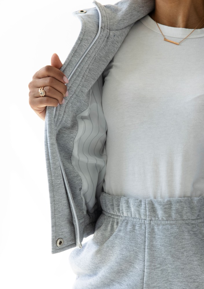 Tide - Melange grey zipped bomber jumper