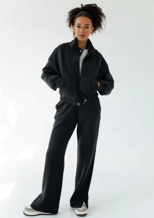 Tide - Black zipped bomber jumper