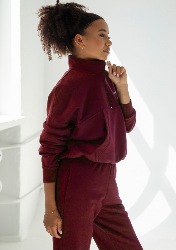 Tide - Claret zipped college jumper