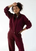 Tide - Claret zipped bomber jumper