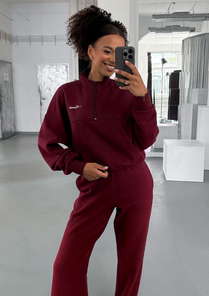 Tide - Claret zipped college jumper