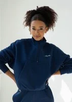 Tide - College'owa bluza z półgolfem i kieszenią Navy Blue