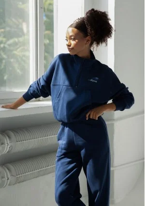 Tide - Navy blue zipped college jumper