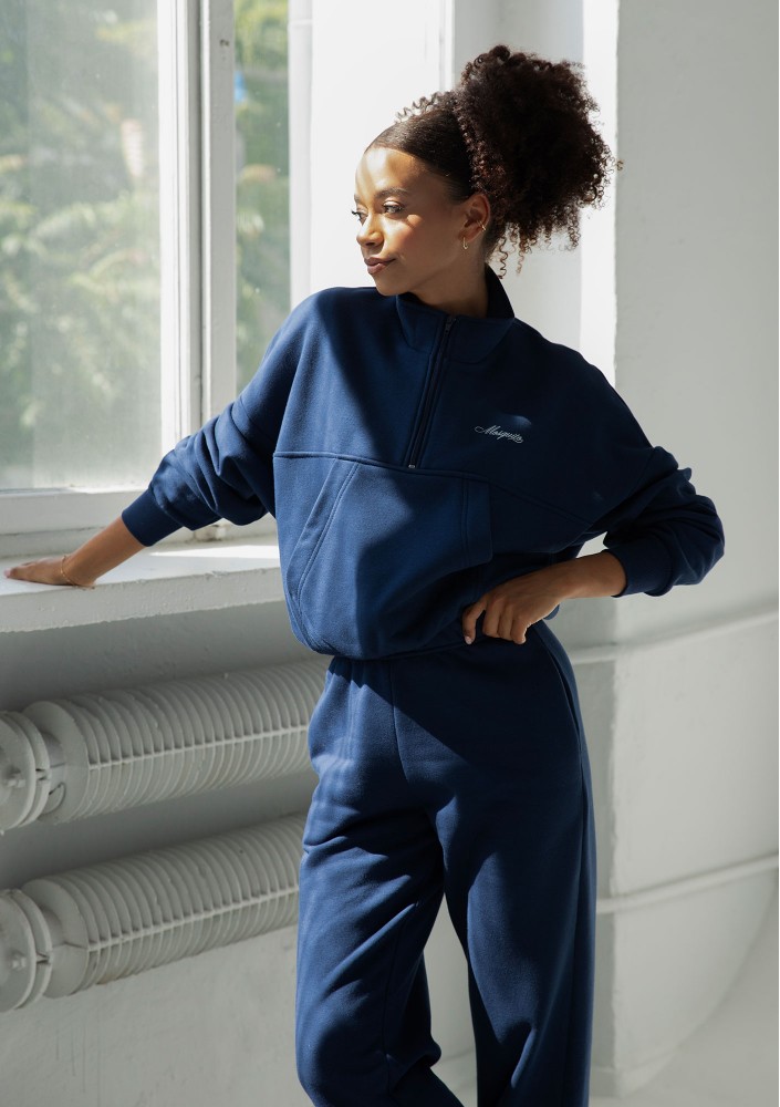 Tide - Navy blue zipped college jumper