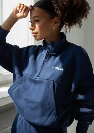 Tide - Navy blue zipped college jumper