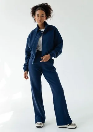 Tide - Spodnie dresowe z rozcięciem Navy blue