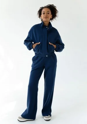 Tide - Spodnie dresowe z rozcięciem Navy blue