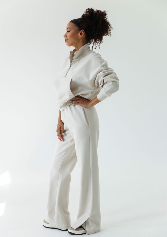 Tide - Spodnie dresowe z rozcięciem Coconut