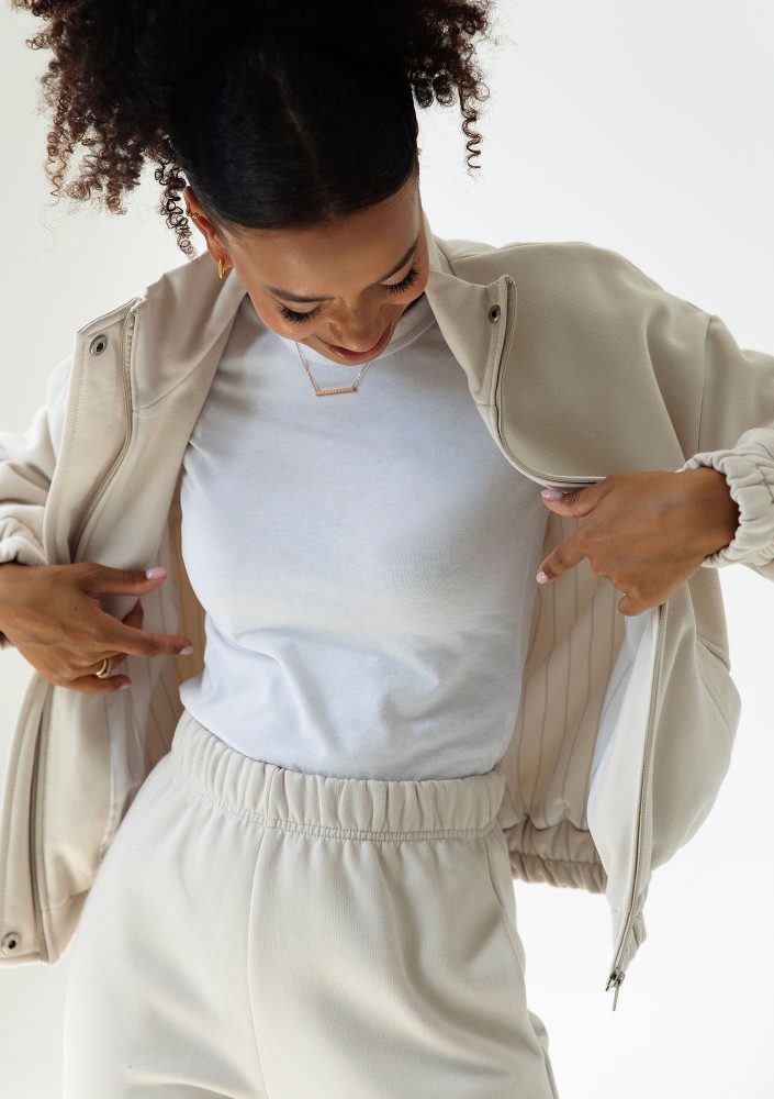 Tide - Coconuty zipped bomber jumper