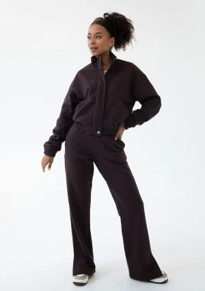 Tide - Dark brown zipped bomber jumper