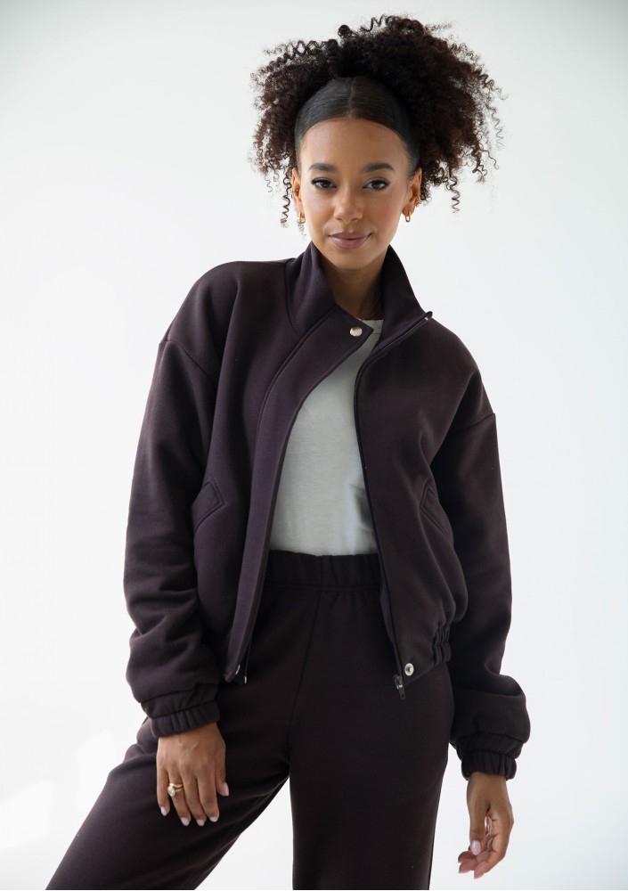 Tide - Rozpinana bluza bomberka Dark Chocolate