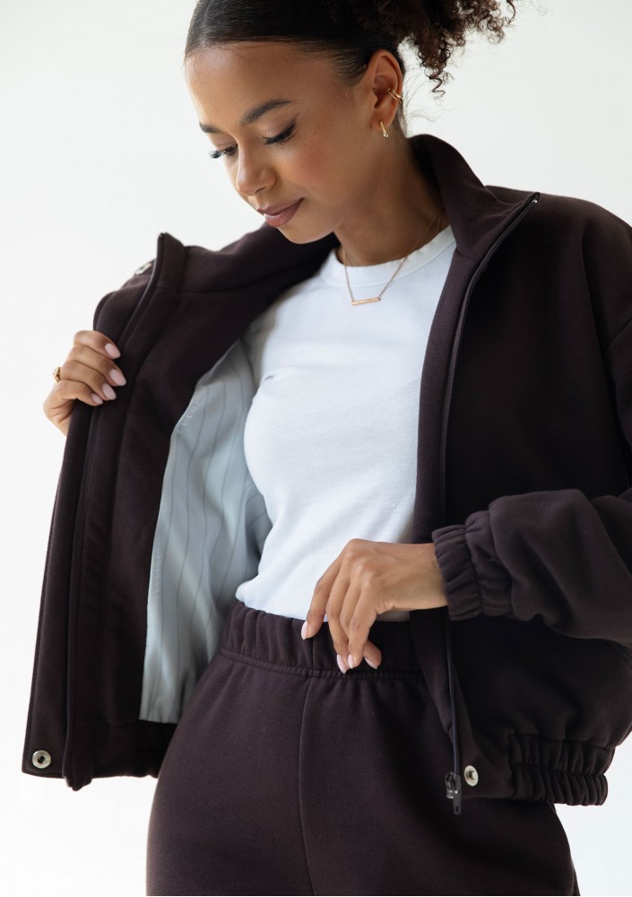 Tide - Rozpinana bluza bomberka Dark Chocolate