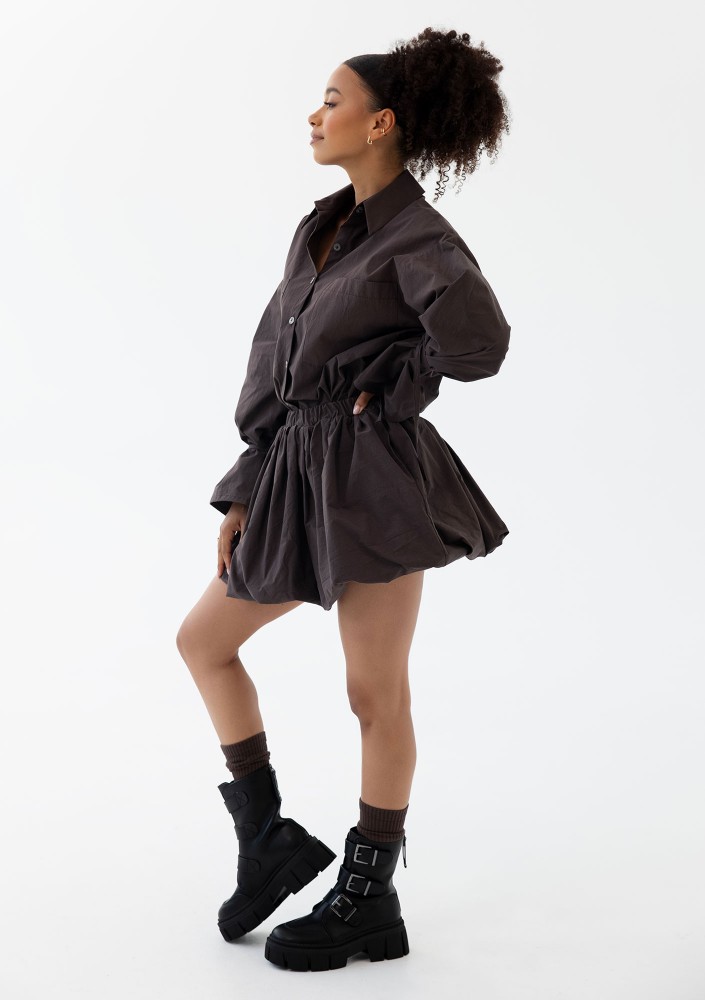 Floe - Brown oversize cotton shirt