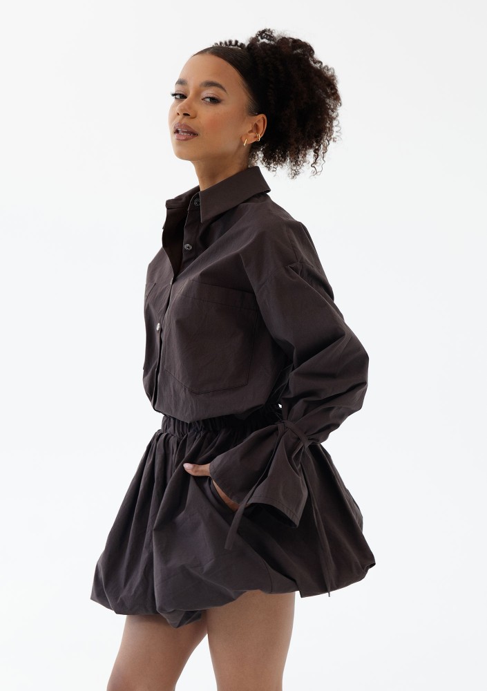 Floe - Brown oversize cotton shirt