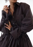 Floe - Brown oversize cotton shirt