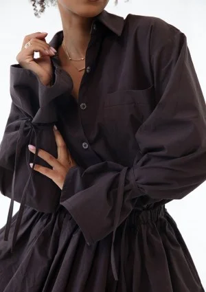 Floe - Brown oversize cotton shirt