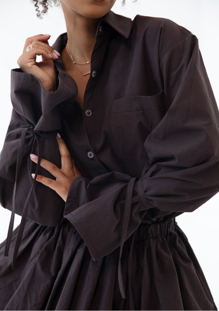 Floe - Brown oversize cotton shirt