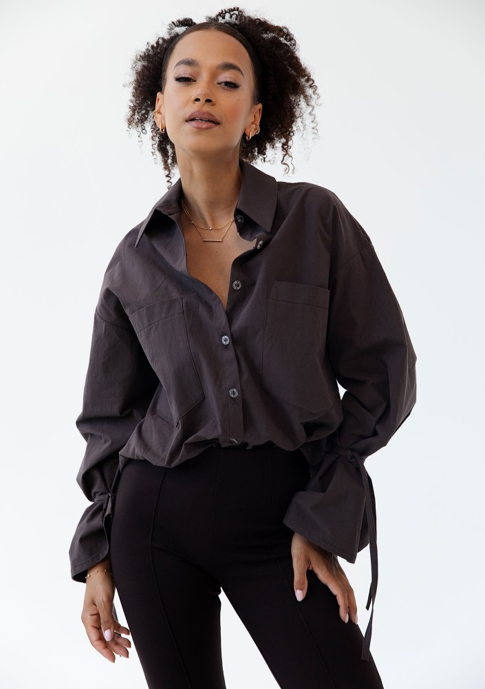 Floe - Brown oversize cotton shirt