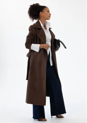 Sable - Brown faux suede coat