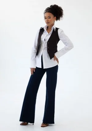 Isay - White slim fit shirt with pads