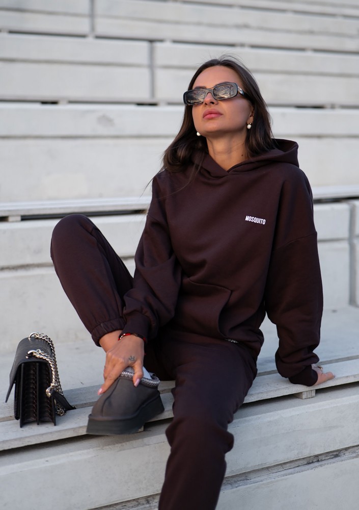Pure - Dark chocolate brown hoodie