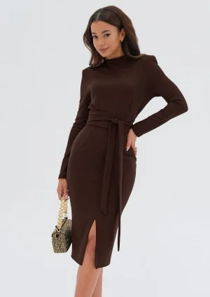Lucia - Brown midi dress